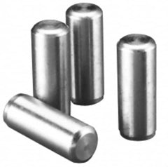 Value Collection - 1/8" Diam x 1-1/4" Pin Length Alloy Steel Oversized Dowel Pin - C 50-58 Hardness, 3,200 Lb Breaking Strength, 1 Beveled & 1 Rounded End - Strong Tooling