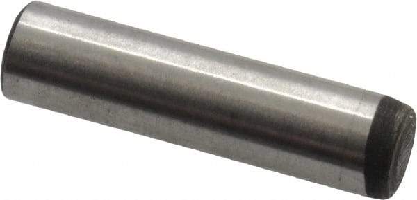 Value Collection - 3/16" Diam x 3/4" Pin Length Alloy Steel Oversized Dowel Pin - C 50-58 Hardness, 7,200 Lb Breaking Strength, 1 Beveled & 1 Rounded End - Strong Tooling