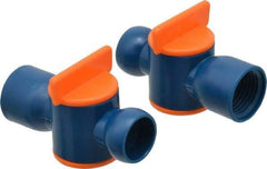 Loc-Line - 2 Piece, 1/2" ID Coolant Hose Valve Pack - Female to Male Connection, Acetal Copolymer Body, 1/2 NPT, Use with Loc-Line Modular Hose Systems - Strong Tooling