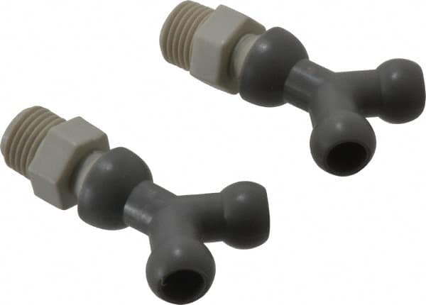 Cedarberg - 1/4" Hose Inside Diam, NPT Thread, Coolant Hose Y-Fitting - 1/4" Thread, Male to Male, for Use with Snap Together Hose System, 2 Pieces - Strong Tooling