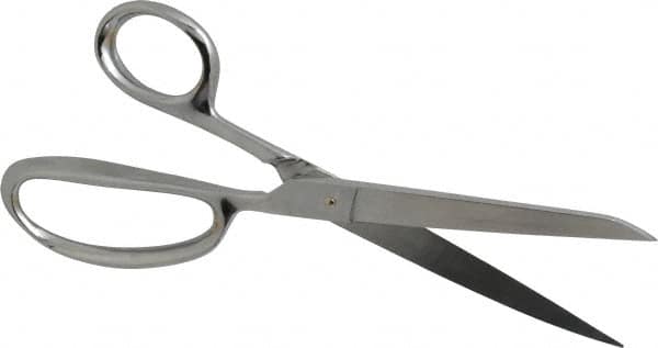 Heritage Cutlery - 4-1/4" LOC, 9-1/2" OAL Stainless Steel Standard Shears - Right Hand, Metal Straight Handle, For General Purpose Use - Strong Tooling