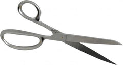 Heritage Cutlery - 4-1/4" LOC, 9-1/2" OAL Stainless Steel Standard Shears - Right Hand, Metal Straight Handle, For General Purpose Use - Strong Tooling