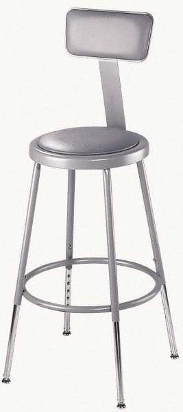 NPS - 24 to 32" High, Adjustable Height Stool - Vinyl Seat, Gray - Strong Tooling