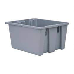 Rubbermaid - 1.3 Cu Ft, 100 Lb Load Capacity Gray Polyethylene Tote Container - Stacking, Nesting, 19-1/2" Long x 15-1/2" Wide x 10" High - Strong Tooling