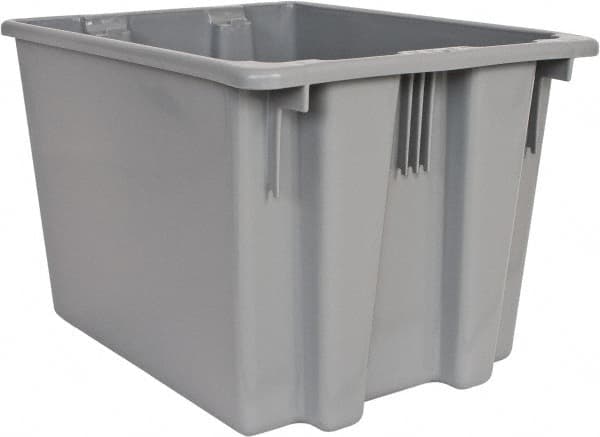 Rubbermaid - 1.6 Cu Ft, Gray Polyethylene Tote Container - Stacking, Nesting, 19-1/2" Long x 15-1/2" Wide x 13" High - Strong Tooling