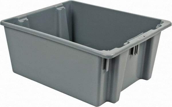 Rubbermaid - 2 Cu Ft, 100 Lb Load Capacity Gray Polyethylene Tote Container - Stacking, Nesting, 23-1/2" Long x 19-1/2" Wide x 10" High - Strong Tooling