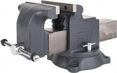 Wilton - 8" Jaw Width x 8" Jaw Opening Capacity, 4" Throat Depth, Bench & Pipe Combination Vise - 3/4 to 3" Pipe Capacity, Swivel Base, Bolt Down Attachment, Ductile Iron - Strong Tooling