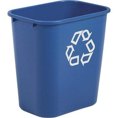 Rubbermaid - 28 Qt Blue Rectangle Recycling Container - Polyethylene, 15" High x 14.38" Long x 10-1/4" Wide - Strong Tooling