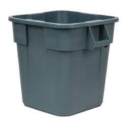 Rubbermaid - 28 Gal Gray Square Trash Can - Polyethylene, 22-1/2" High x 21-1/2" Long x 21-1/2" Wide - Strong Tooling