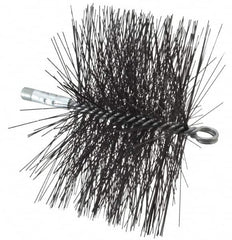 Schaefer Brush - 4-1/2" Brush Length, 8" Diam, Double Stem, Double Spiral Tube Brush - 7-1/2" Long, Tempered Steel Wire, 1/4" NPT Male Connection - Strong Tooling