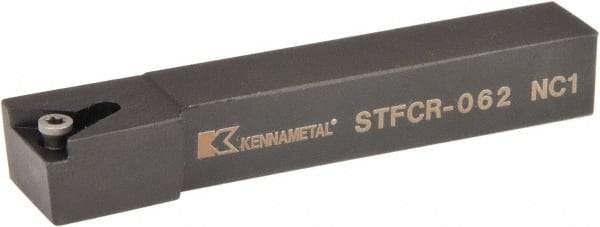 Kennametal - STFC, Right Hand Cut, 0° Lead Angle, 3/8" Shank Height x 3/8" Shank Width, Neutral Rake Indexable Turning Toolholder - 2-1/2" OAL, TC..21.5. Insert Compatibility, Series Screw-On - Strong Tooling