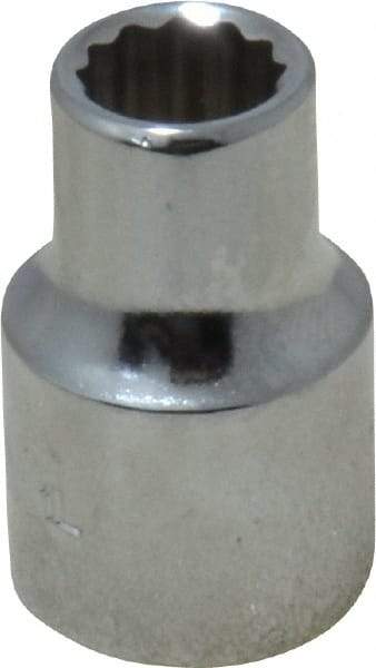 Proto - 3/8" Drive, Standard Hand Socket - 12 Points, 1-3/32" OAL, Chrome Finish - Strong Tooling