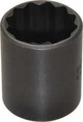 Proto - 1", 1/2" Drive, Standard Hand Socket - 12 Points, 1-9/16" OAL, Alloy Steel, Black Finish - Strong Tooling