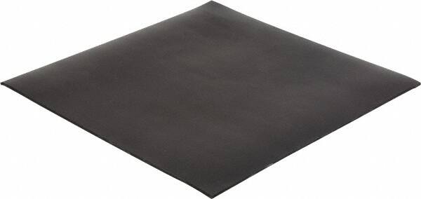 Made in USA - 12" Long, 12" Wide, 1/8" Thick, Neoprene Rubber Foam Sheet - 45 to 55 Durometer, Black, -40 to 225°F, 2,500 psi Tensile Strength, Plain Backing, Stock Length - Strong Tooling