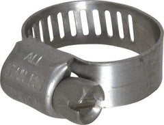 IDEAL TRIDON - SAE Size 5, 5/16 to 11/16" Diam, Stainless Steel Miniature Worm Drive Clamp - 5/16" Wide, Material Grade 301, Series 350 - Strong Tooling