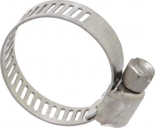 IDEAL TRIDON - SAE Size 8, 7/16 to 1" Diam, Stainless Steel Miniature Worm Drive Clamp - 5/16" Wide, Material Grade 301, Series 350 - Strong Tooling