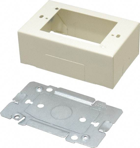 Wiremold - 4-5/8 Inch Long x 2-7/8 Inch Wide x 1-3/4 Inch High, Rectangular Raceway Box - Ivory, For Use with Wiremold 2400 Series Raceways - Strong Tooling