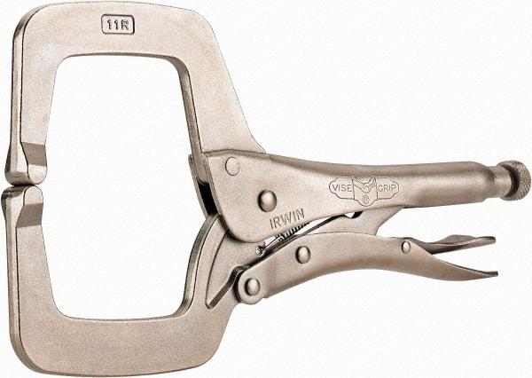 Irwin - 11" OAL C-Clamp Locking Pliers - 2-5/8" Jaw Depth, 3-3/8" Jaw Opening - Strong Tooling