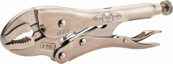 Irwin - 7" OAL Curved Jaw Locking Pliers - 1-5/8" Jaw Opening, Standard Handle - Strong Tooling