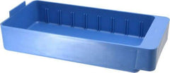 Quantum Storage - 28 Lb. Load Capacity, 11-5/8" Deep, Blue High-Impact Polystyrene Drawer Bin - 2-1/8" High x 5-9/16" Wide x 11-5/8" Long - Strong Tooling