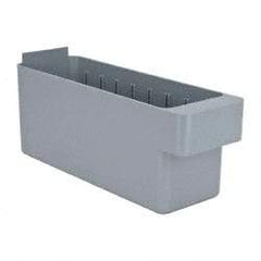 Quantum Storage - 28 Lb. Load Capacity, 11-5/8" Deep, Gray High-Impact Polystyrene Drawer Bin - 4-5/8" High x 3-3/4" Wide x 11-5/8" Long - Strong Tooling