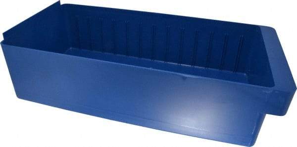 Quantum Storage - 28 Lb. Load Capacity, 17-5/8" Deep, Blue High-Impact Polystyrene Drawer Bin - 4-5/8" High x 8-3/8" Wide x 17-5/8" Long - Strong Tooling