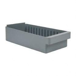 Quantum Storage - 28 Lb. Load Capacity, 17-5/8" Deep, Gray High-Impact Polystyrene Drawer Bin - 4-5/8" High x 8-3/8" Wide x 17-5/8" Long - Strong Tooling