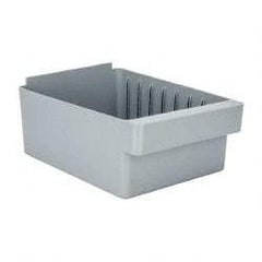 Quantum Storage - 28 Lb. Load Capacity, 11-5/8" Deep, Gray High-Impact Polystyrene Drawer Bin - 4-5/8" High x 8-3/8" Wide x 11-5/8" Long - Strong Tooling