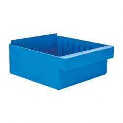 Quantum Storage - 28 Lb. Load Capacity, 11-5/8" Deep, Blue High-Impact Polystyrene Drawer Bin - 4-5/8" High x 11-1/8" Wide x 11-5/8" Long - Strong Tooling