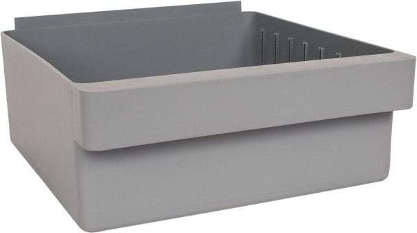 Quantum Storage - 28 Lb. Load Capacity, 11-5/8" Deep, Gray High-Impact Polystyrene Drawer Bin - 4-5/8" High x 11-1/8" Wide x 11-5/8" Long - Strong Tooling