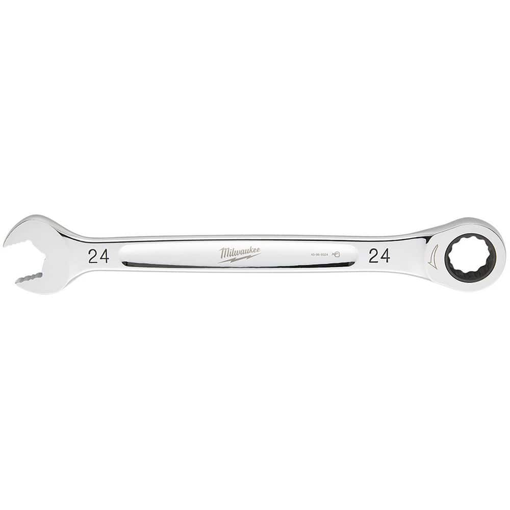 Combination Wrench: 24 mm Head Size Steel, Chrome-Plated