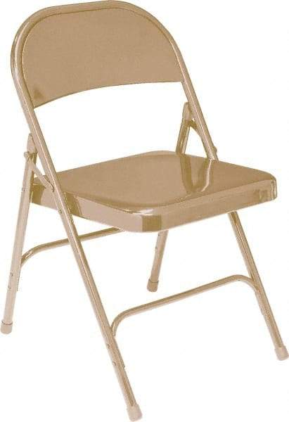 NPS - 18-1/4" Wide x 18-1/2" Deep x 29-1/4" High, Steel Standard Folding Chair - Beige - Strong Tooling