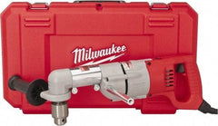 Milwaukee Tool - 1/2" Keyed Chuck, 500 RPM, D-Handle Electric Drill - 7 Amps, 120 Volts, Reversible, Includes 3/16" Socket Wrench, 9/16" Open End Wrench, RAD Assembly, Side Handle - Strong Tooling