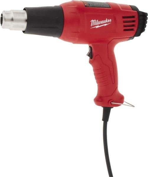 Milwaukee Tool - 140 to 1,040°F Heat Setting, 14.8 CFM Air Flow, Heat Gun - 120 Volts, 11.6 Amps, 1,400 Watts, 10.13' Cord Length - Strong Tooling