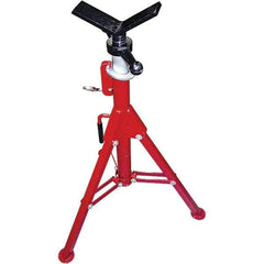 Rothenberger - 1/2" to 8" Pipe Capacity, Portable Folding Vee-Head Stand - 27" to 50" High, 2,500 Lb Capacity - Strong Tooling