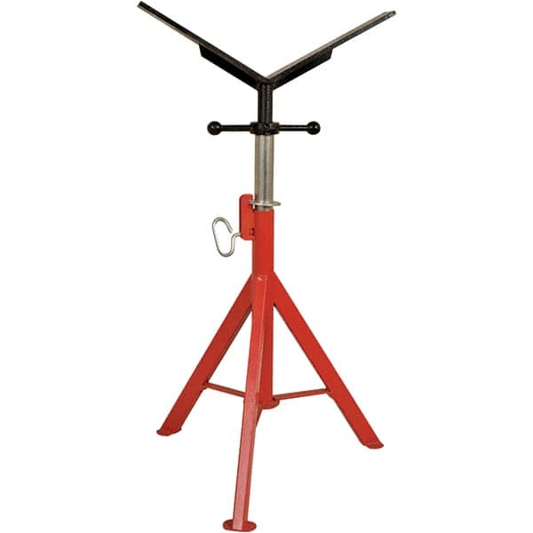 Rothenberger - 1/2" to 16" Pipe Capacity, Portable Folding Vee-Head Stand - 27" to 50" High, 2,500 Lb Capacity - Strong Tooling