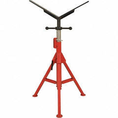 Rothenberger - 1/2" to 16" Pipe Capacity, Portable Folding Vee-Head Stand - 27" to 50" High, 2,500 Lb Capacity - Strong Tooling