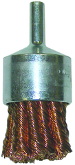 1-1/8" Knot Wire End Brush - .020; Bronze - Non-Sparking Wire Wheel - Strong Tooling