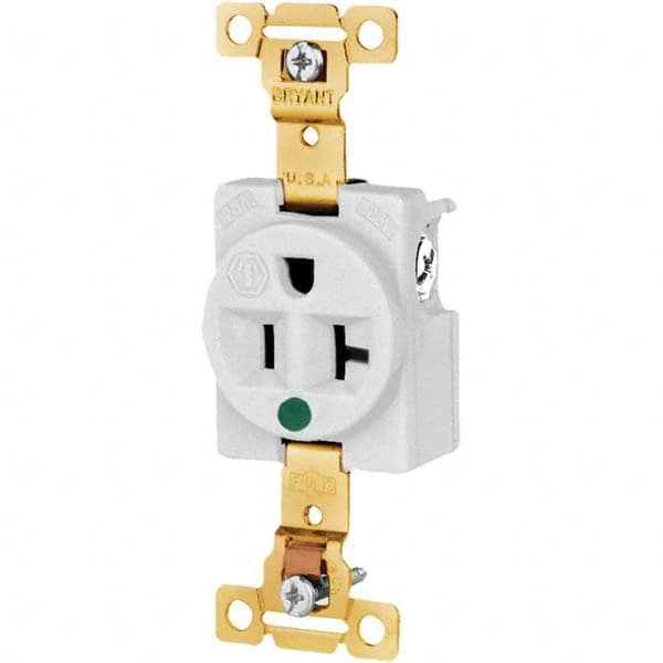 Bryant Electric - Straight Blade Receptacles Receptacle Type: Single Receptacle Grade: Hospital - Strong Tooling