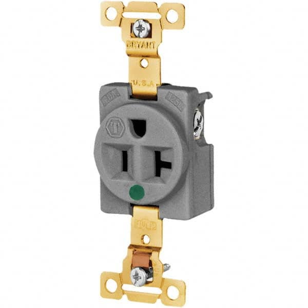 Bryant Electric - Straight Blade Receptacles Receptacle Type: Single Receptacle Grade: Hospital - Strong Tooling