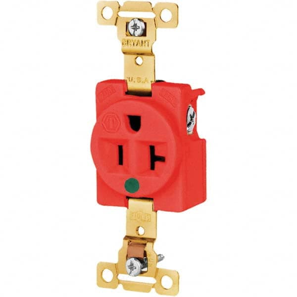 Bryant Electric - Straight Blade Receptacles Receptacle Type: Single Receptacle Grade: Hospital - Strong Tooling