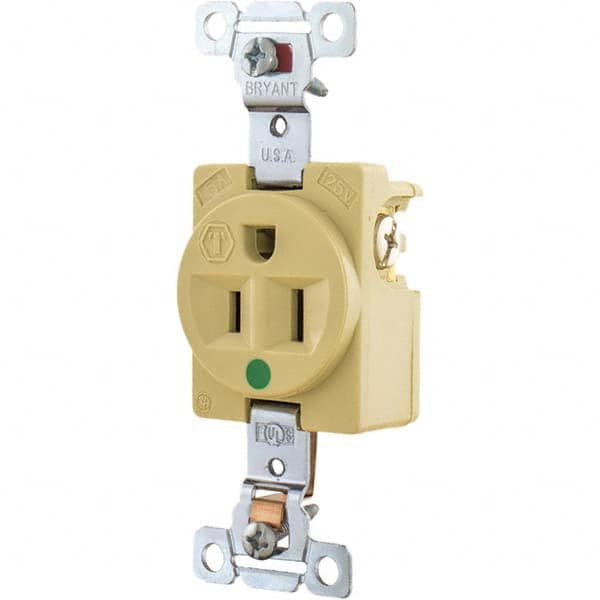 Bryant Electric - Straight Blade Receptacles Receptacle Type: Single Receptacle Grade: Hospital - Strong Tooling