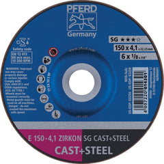 PFERD - Depressed-Center Wheels; Hole Size (Inch): 7/8 ; Connector Type: Arbor ; Wheel Type Number: Type 27 ; Abrasive Material: Aluminum-Oxide; Zirconia Alumina ; Maximum RPM: 10200.000 ; Grit: 30 - Exact Industrial Supply