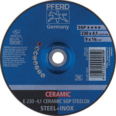 PFERD - Depressed-Center Wheels; Hole Size (Inch): 7/8 ; Connector Type: Arbor ; Wheel Type Number: Type 27 ; Abrasive Material: Ceramic Oxide ; Maximum RPM: 6600.000 ; Grit: 24 - Exact Industrial Supply