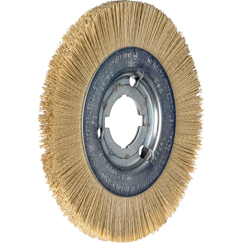 PFERD - Wheel Brushes; Outside Diameter (Inch): 6 ; Wire Type: Crimped ; Fill Material: Nylon; Silicon Carbide ; Trim Length (Inch): 1-1/8 ; Filament Wire Diameter Range: 0.0100-0.0199 ; Maximum RPM: 6000.000 - Exact Industrial Supply