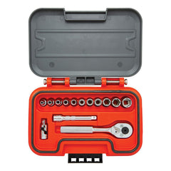 Combination Hand Tool Sets; Set Type: Socket Set; Container Type: Blow Mold Case; Measurement Type: Inch; Container Material: Plastic; Drive Size: 1/4; Insulated: No; Case Type: Blow Mold Case