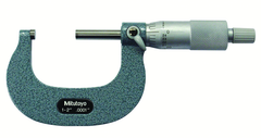 1 - 2'' Measuring Range - .0001 Graduation - Ratchet Thimble - Carbide Face - Outside Micrometer - Strong Tooling