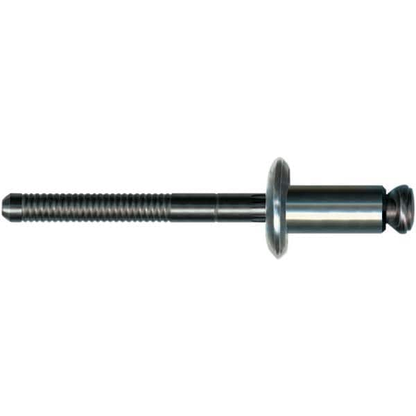 Blind Rivets; Rivet Type: Peel; Head Type: Dome; Head Diameter: 0.5 in; Size Code: 84; Minimum Grip: 0.312 in; Rivet Material: Aluminum; Mandrel Material: Steel; Maximum Grip: 0.375 in; Minimum Grip (Decimal Inch): 0.3120; Minimum Hole Diameter: 0.257 in;