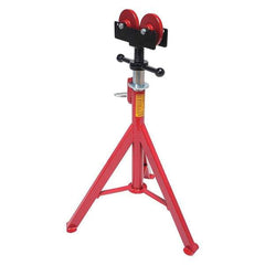 Rothenberger - 1/2" to 16" Pipe Capacity, Straight Pipe Stand with 2 Roller Head - 27" to 50" High, 2,500 Lb Capacity - Strong Tooling