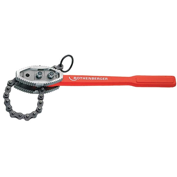 Rothenberger - 64" Max Pipe Capacity, 57" Long, Chain Tong Wrench - 12" Actual OD, 63-1/2" Handle Length - Strong Tooling